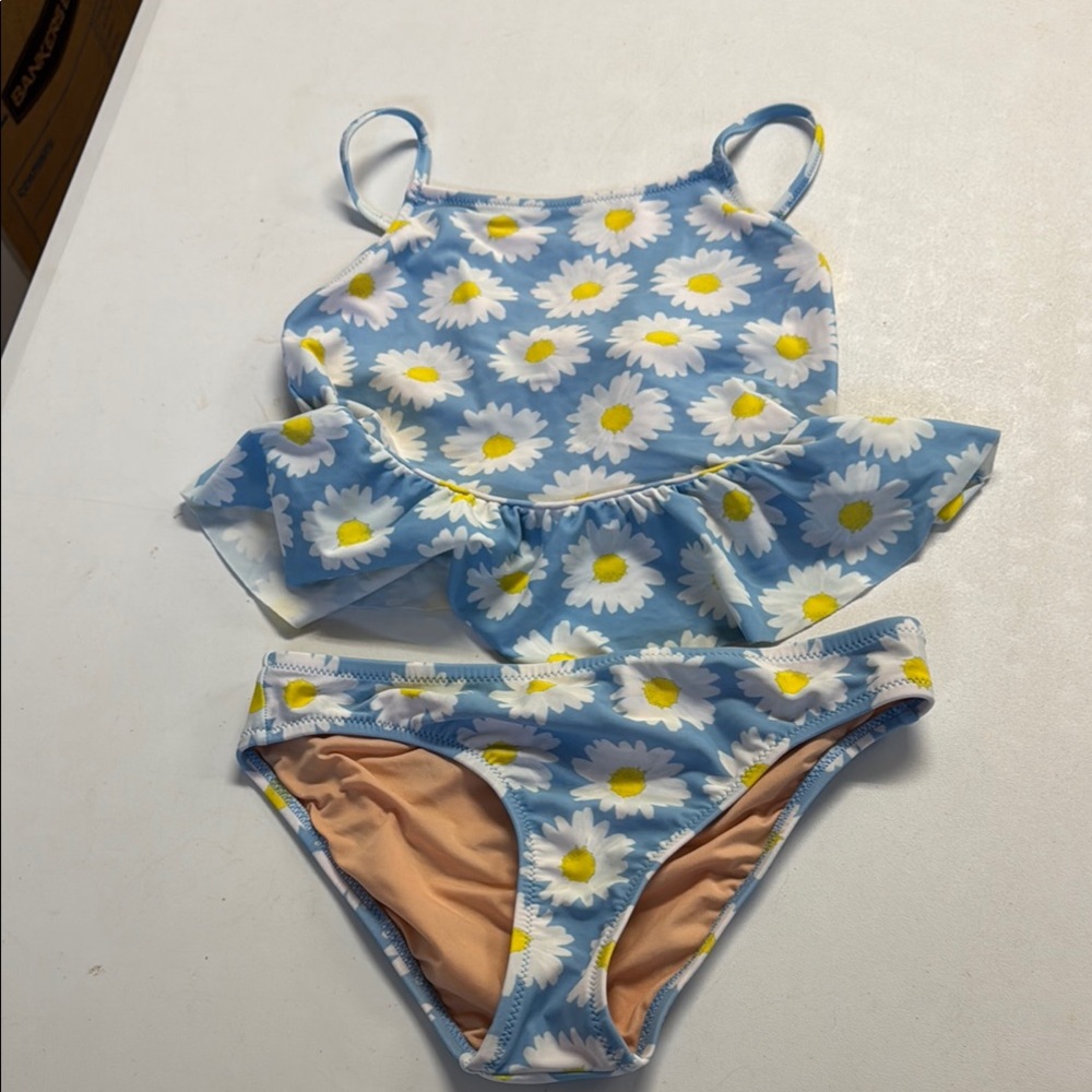 Crewcuts Blue and White Bikini with Ruffled Elegance